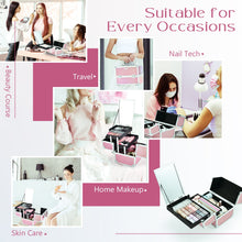 Load image into Gallery viewer, Travel Makeup Suitcase with Mirror