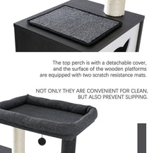 Load image into Gallery viewer, Wood Luxury Cat Tree Condo Kitten Nest Climbing Tower with Scratching Post - yourhealthandfitnessshop