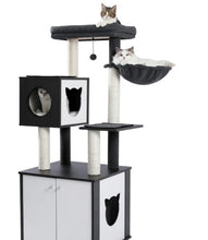 Load image into Gallery viewer, Wood Luxury Cat Tree Condo Kitten Nest Climbing Tower with Scratching Post - yourhealthandfitnessshop