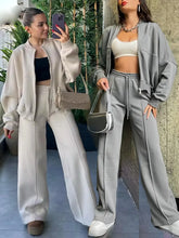 Load image into Gallery viewer, Casual Hoodie Coat or Lined Fleece Loose Pants
