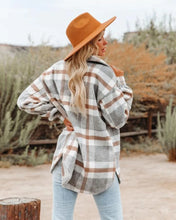 Load image into Gallery viewer, Autumn Long-sleeved Loose Plaid Shirt Tweed Jacket
