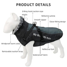 Load image into Gallery viewer, Waterproof Large Winter Dog Coat With Harness
