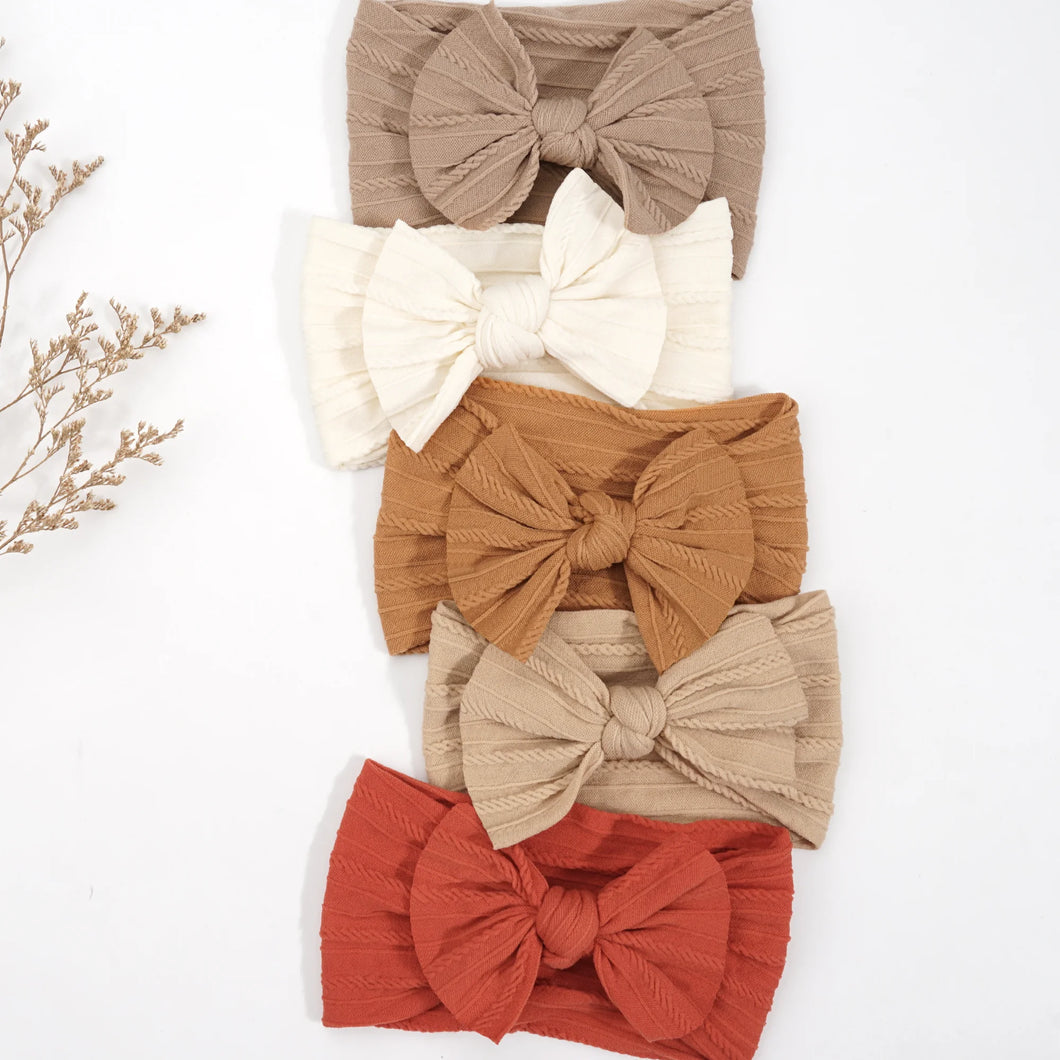 5 Pcs Nylon Hair Bow Headbands