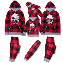 Load image into Gallery viewer, Family Matching Bear Plaid Pajamas with Hood
