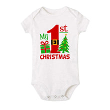 Load image into Gallery viewer, My First Christmas Baby Short Sleeve Romper

