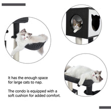 Load image into Gallery viewer, Wood Luxury Cat Tree Condo Kitten Nest Climbing Tower with Scratching Post - yourhealthandfitnessshop
